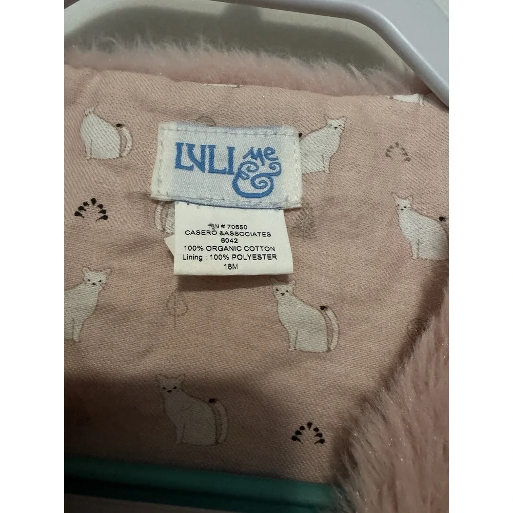 Luli & Me Vest Sz 18 Months Fuzzy Pink‎ Pom Pom Kitten inside NWT